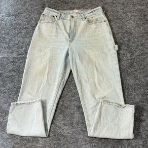 Abercrombie & Fitch 90s Straight Light Wash Painters Style Jeans Size 31/12